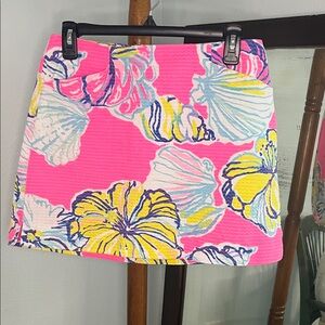 Lilly Pulitzer Pink and Yellow Floral Mini Skirt